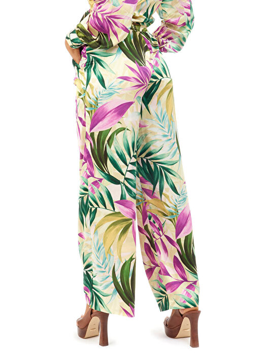 Guess Çok Renkli Kadın Regular Fit Gömlek NEW LS BOWED JUN SHI - RECY POLY BR 3