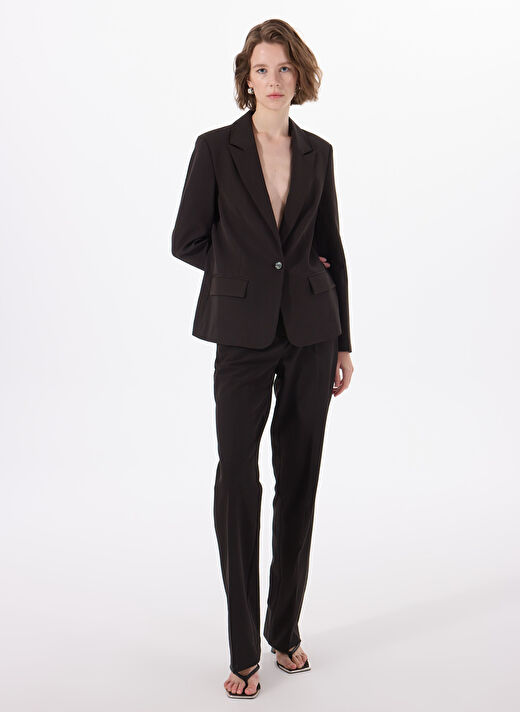 Guess Siyah Kadın Standart Blazer SOLENE FLUID BLAZER - RECY POLY STR 2