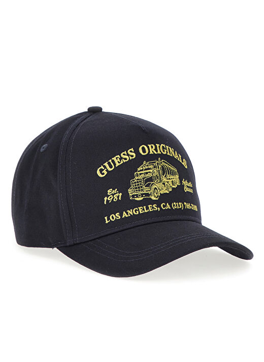 Guess Lacivert Kadın Nakışlı Şapka GJ PATCHED TRUCKER H - ORG CANVAS C 1