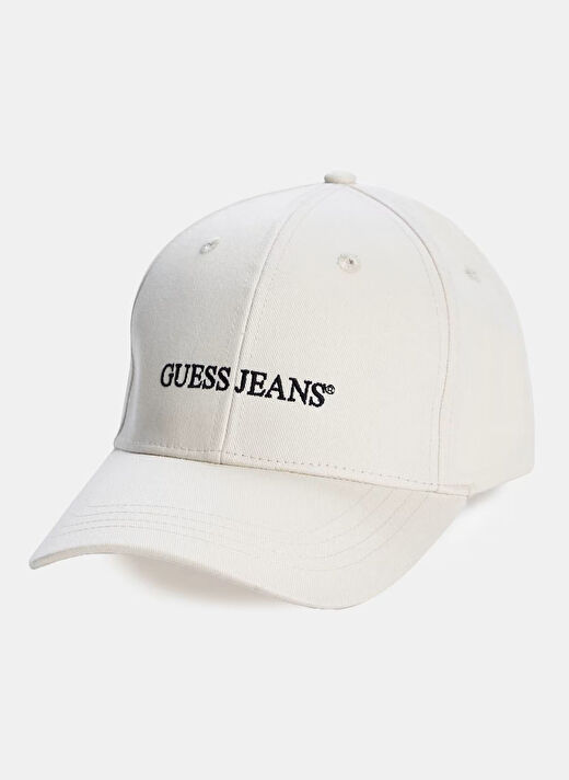 Guess Krem Kadın Nakışlı Şapka GJ PATCHED TRUCKER H - ORG CANVAS C 1