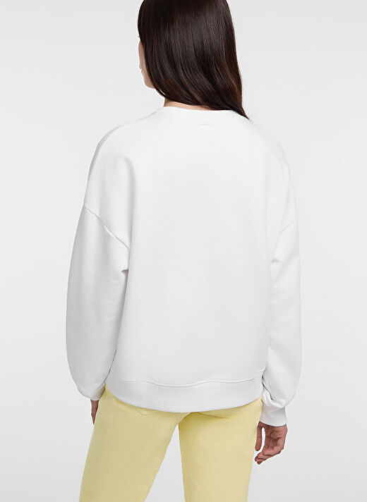 Guess Beyaz Kadın Standart Baskılı Sweatshirt GJ CN OS SUNSET PRIN - MID ORGANIC 4