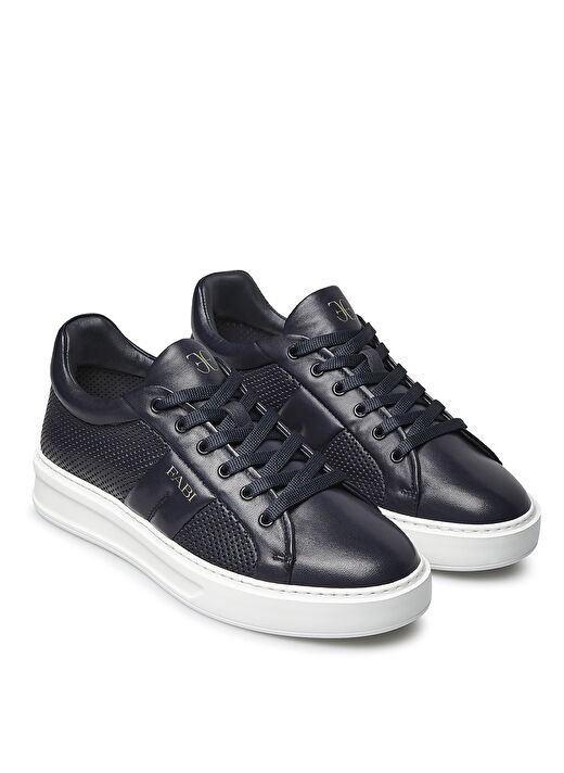 Fabi Lacivert Erkek Deri Sneaker FU0459.A08ZIPNBA611 2