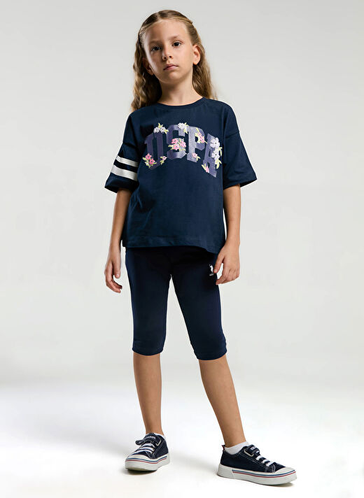 U.S. Polo Assn. Lacivert Kız Çocuk Baskılı Pijama Takımı US2070 1