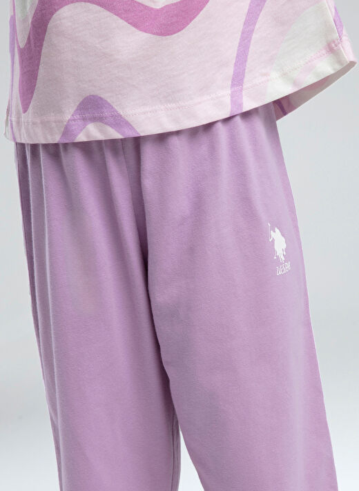 U.S. Polo Assn. Pembe Kız Çocuk Baskılı Pijama Takımı US2062 4