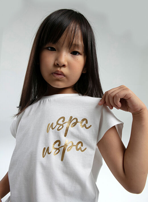 U.S. Polo Assn. Beyaz Kız Çocuk Baskılı Pijama Takımı US2081 2