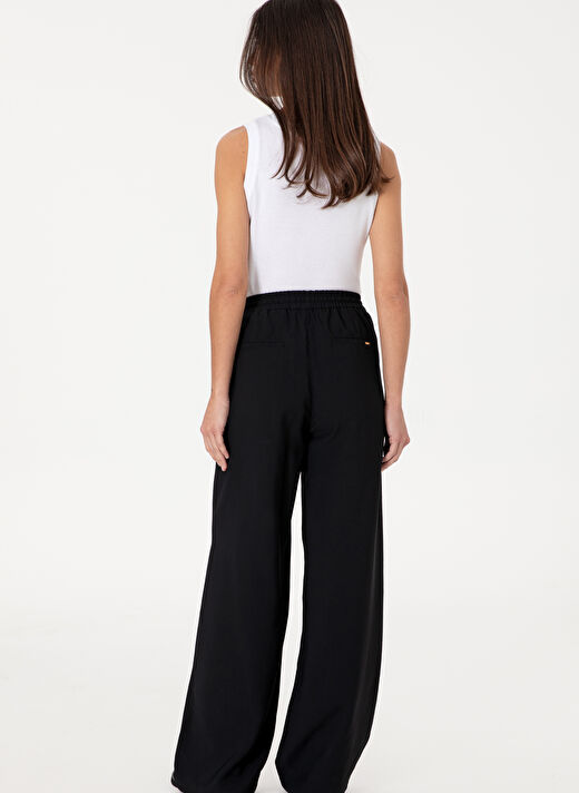 U.S. Polo Assn. Siyah Kadın Loose Fit Pantolon ECOLE 4