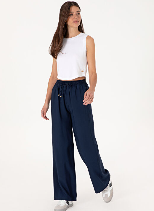U.S. Polo Assn. Lacivert Kadın Loose Fit Pantolon ECOLE 3