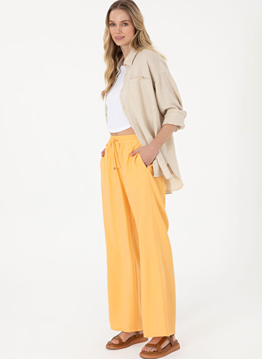 U.S. Polo Assn. Turuncu Kadın Loose Fit Pantolon ECOLE 3