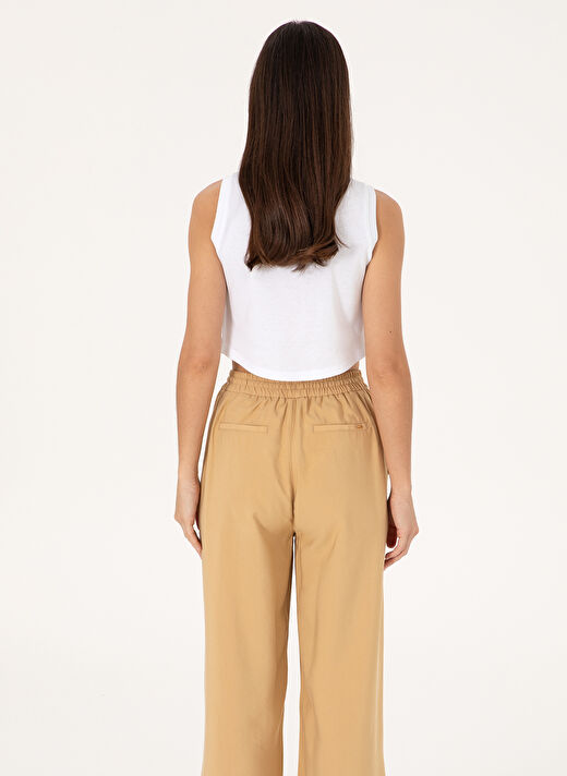 U.S. Polo Assn. Camel Kadın Loose Fit Pantolon ECOLE 4