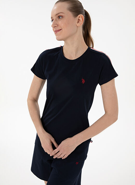 U.S. Polo Assn. Lacivert Kadın Standart Pijama Takımı KISA KOL SORT TAKIM 3