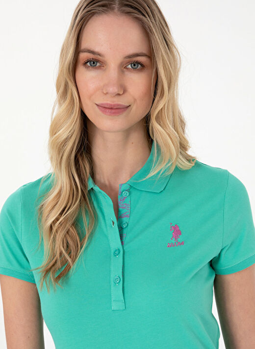 U.S. Polo Assn. Mavi  Kadın Slim Fit Polo T-Shirt TP0125 2