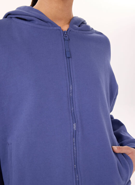United Colors of Benetton Mavi  Kadın Kapüşon Relaxed Eşofman Üstü 3UNID500R 4