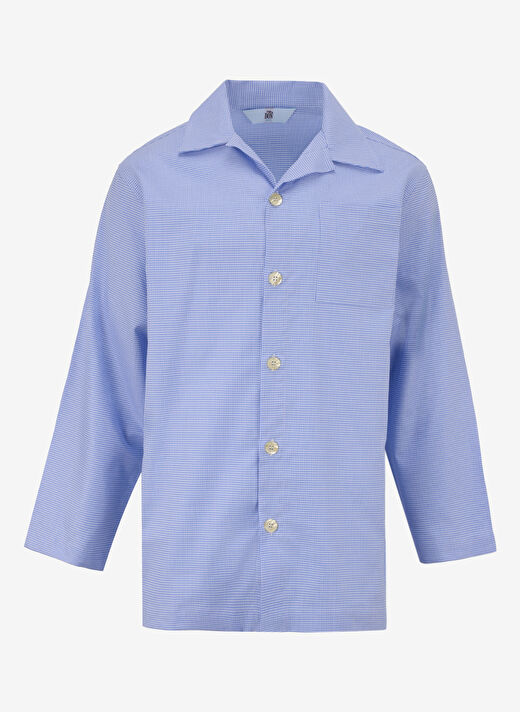 The Don Mavi Erkek Regular Fit Ekose Pijama Takımı TDNPJM001029 1