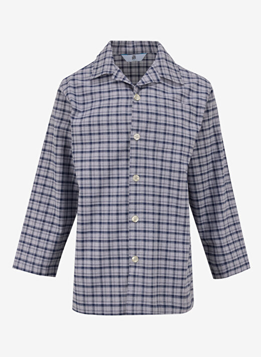 The Don Lacivert Erkek Regular Fit Ekose Pijama Takımı TDNPJM001033 1