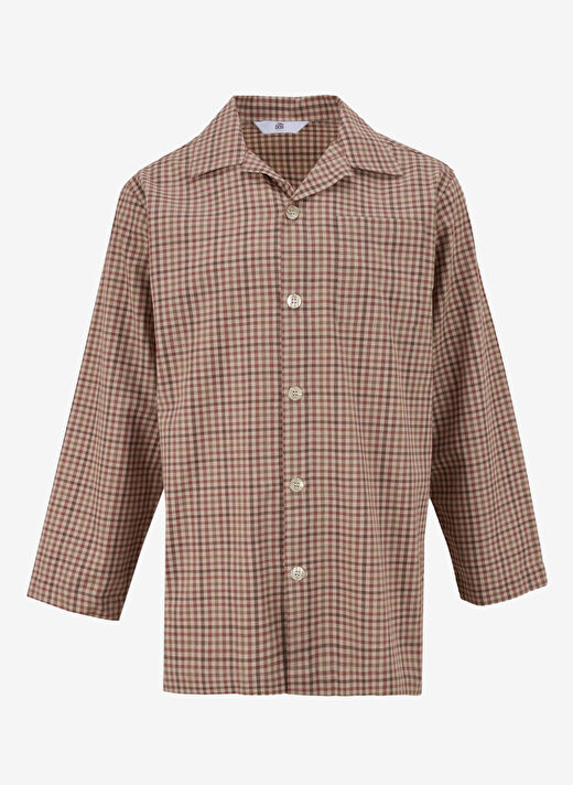 The Don Kahverengi Erkek Regular Fit Ekose Pijama Takımı TDNPJM001030 1