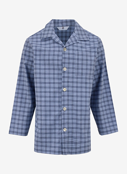 The Don Mavi  Erkek Regular Fit Ekose Pijama Takımı TDNPJM001032 1