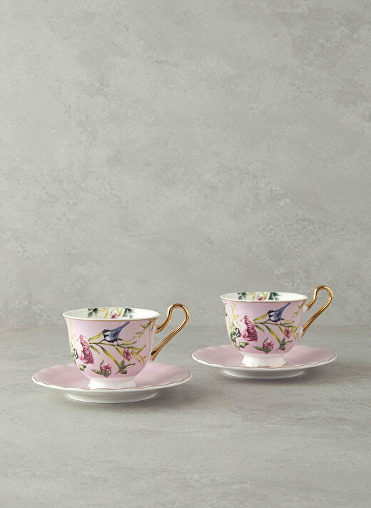 English Home Pembe Çay Fincan Ve Tabak VanillaÇayFincanıTakımı220mlAçıkP 1