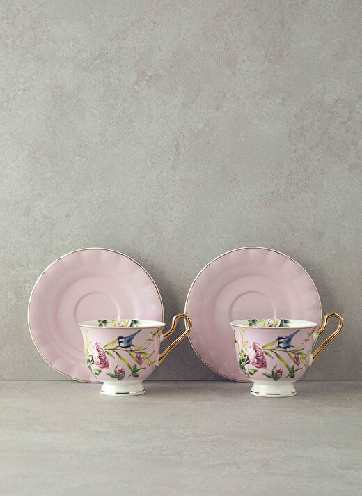 English Home Pembe Çay Fincan Ve Tabak VanillaÇayFincanıTakımı220mlAçıkP 3