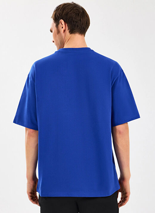 Skechers Mavi Erkek Oversize T-Shirt S2510156-403 M Heavyweight Graphic 4