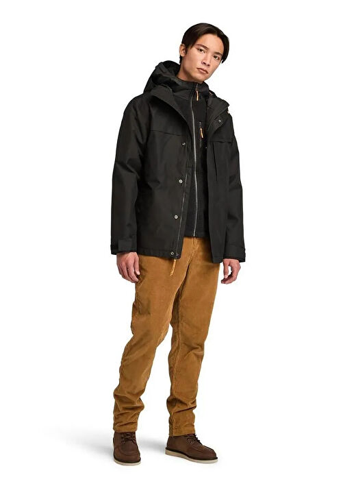 Timberland BENTON Waterproof Shell Jacket Siyah Dik Yaka Normal Kalıp Erkek Yağmurluk 3