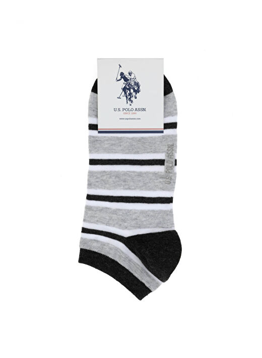 U.S. Polo Assn. Gri Erkek Çorap YOKO 2'LI PAKET 4