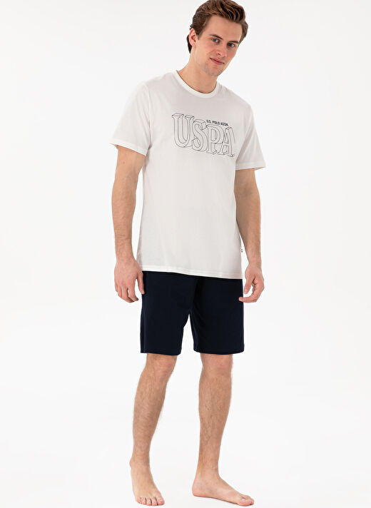 U.S. Polo Assn. Beyaz Erkek Pijama Takımı 18903 3'lu Pijama Takimi 4