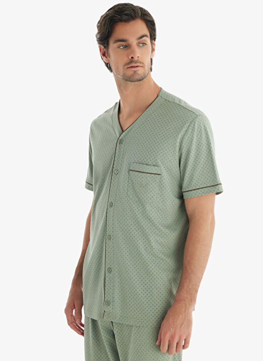 Blackspade Yeşil Erkek Normal Baskılı Pijama Takımı 40704 2