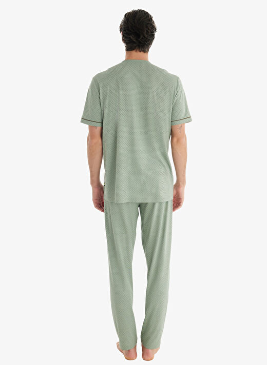 Blackspade Yeşil Erkek Normal Baskılı Pijama Takımı 40704 4