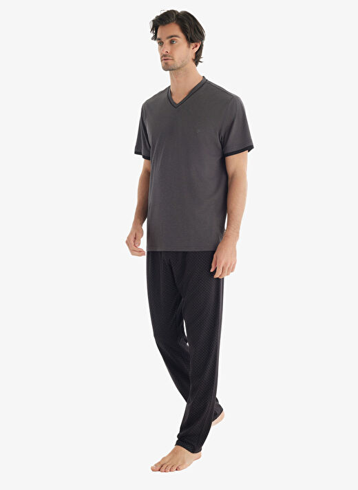 Blackspade Antrasit Erkek Normal Düz Pijama Takımı 40701 2