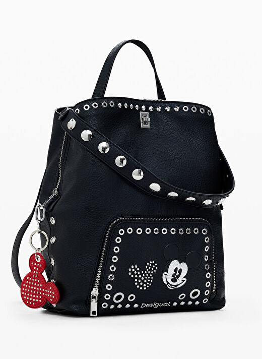 Desigual Siyah Kadın 10,2x26,7x34,5 cm Sırt Çantası BACK_MICKEY ROCK SUMY 1