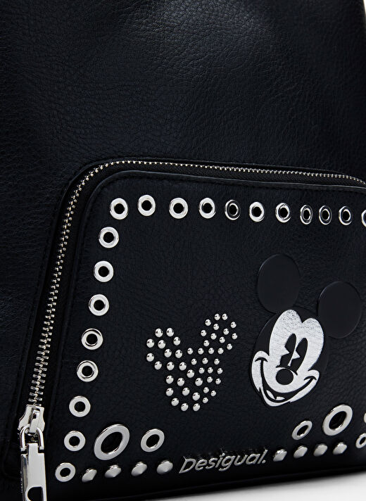Desigual Siyah Kadın 10,2x26,7x34,5 cm Sırt Çantası BACK_MICKEY ROCK SUMY 3