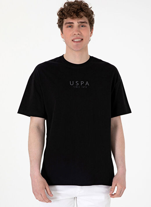 U.S. Polo Assn. Siyah Erkek Oversize T-Shirt TERRAN 1