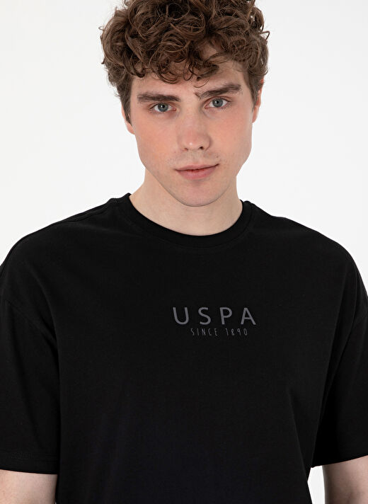 U.S. Polo Assn. Siyah Erkek Oversize T-Shirt TERRAN 2