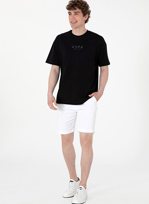 U.S. Polo Assn. Siyah Erkek Oversize T-Shirt TERRAN 4