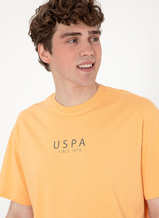 U.S. Polo Assn. Turuncu Erkek Oversize T-Shirt TERRAN 2