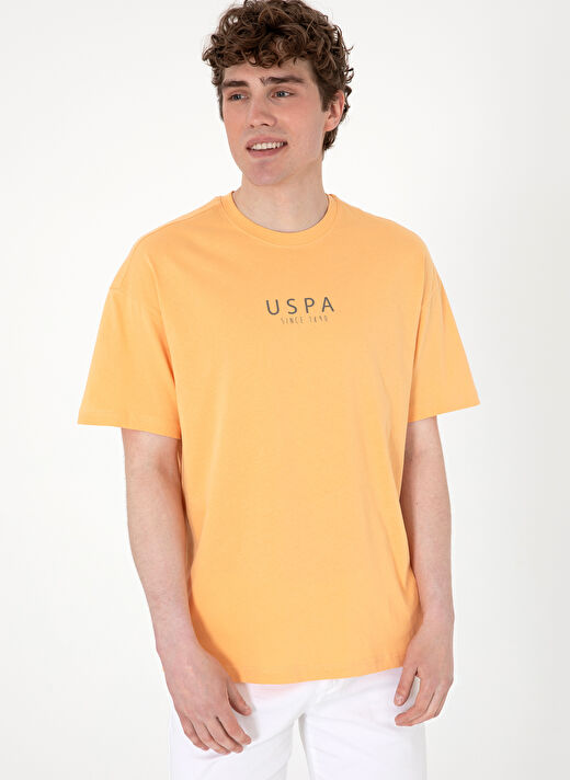 U.S. Polo Assn. Turuncu Erkek Oversize T-Shirt TERRAN 4
