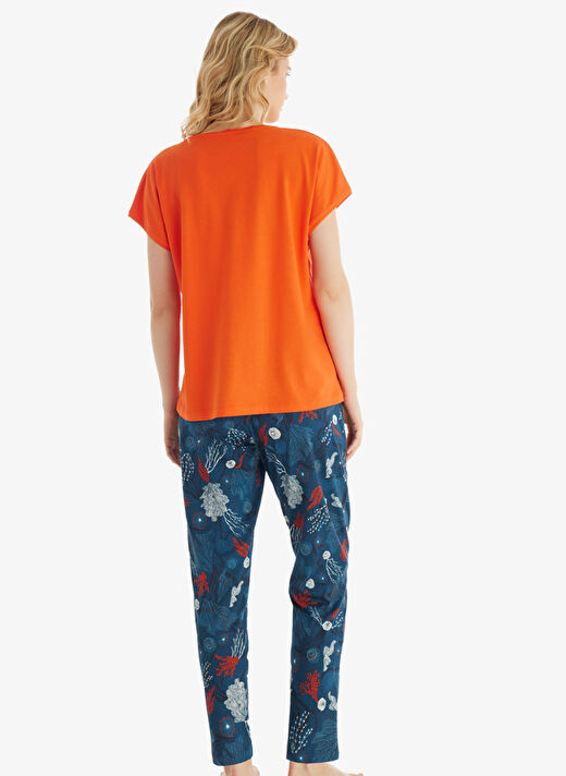 Blackspade Turuncu Kadın Normal Düz Pijama Takımı 51849 4