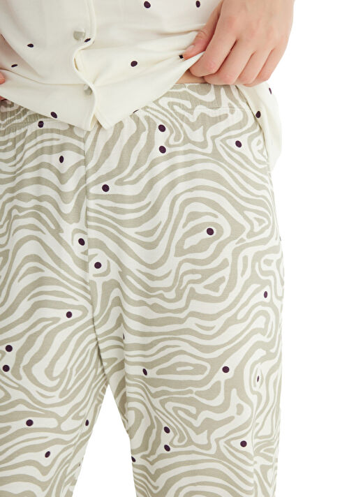 Blackspade Beyaz Kadın Normal Baskılı Pijama Takımı 51857 3