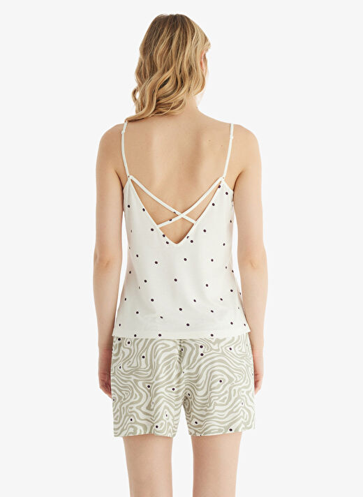 Blackspade Beyaz Kadın Normal Baskılı Pijama Takımı 51858 4
