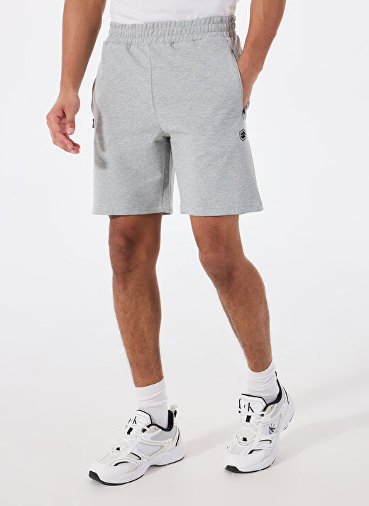 Lumberjack A10193948908010-MB CT103 PAM SHORT Gri Melanj Regular Fit Erkek Sweat Şort 3