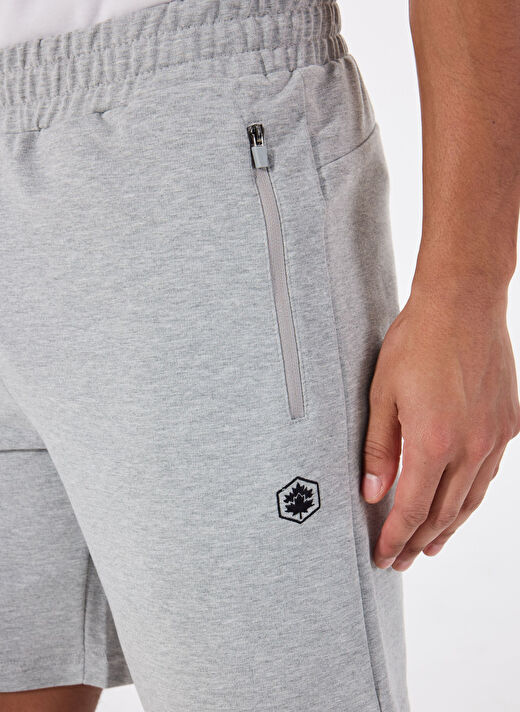 Lumberjack A10193948908010-MB CT103 PAM SHORT Gri Melanj Regular Fit Erkek Sweat Şort 4