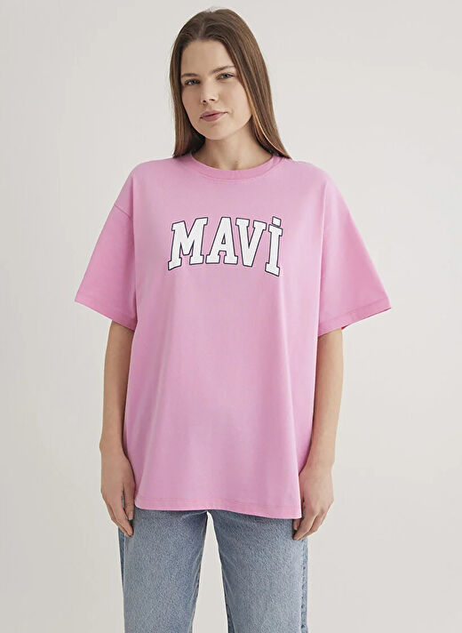 Mavi Gül Kurusu Kadın Oversize T-Shirt M1600843 3