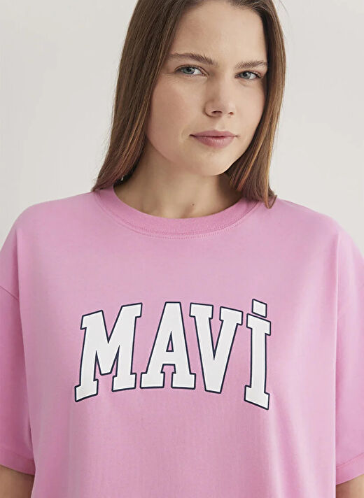Mavi Gül Kurusu Kadın Oversize T-Shirt M1600843 4