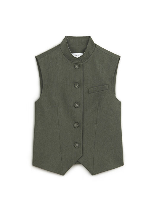 Twist Gri Kadın Slim Fit Yelek TS1250007024 3
