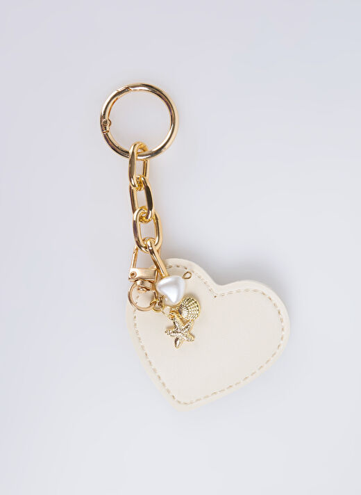 Happyme Ekru Çanta Aksesuar Kalpli Charm Hm 57 1