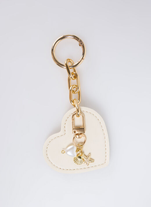 Happyme Ekru Çanta Aksesuar Kalpli Charm Hm 57 2