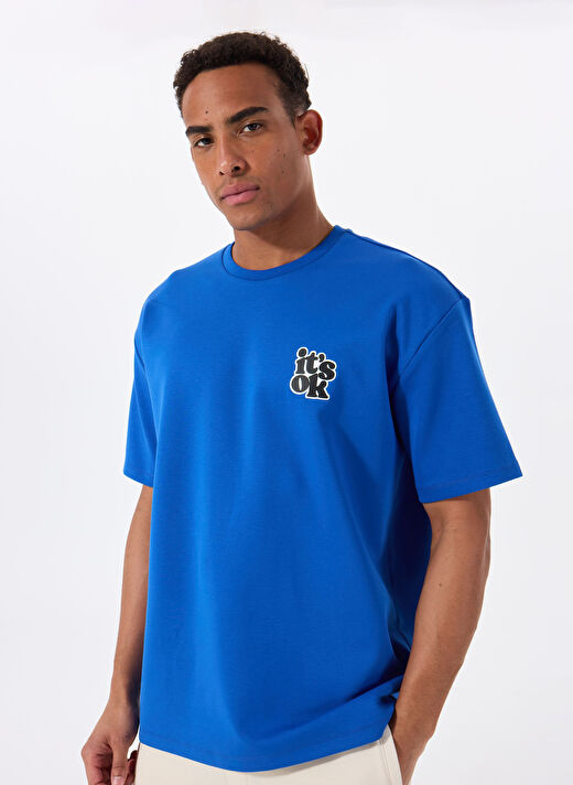 Gmg Fırenze Mavi  Erkek Oversize T-Shirt GU25MSS03016 1