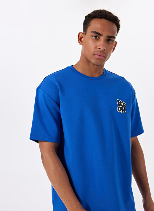 Gmg Fırenze Mavi  Erkek Oversize T-Shirt GU25MSS03016 3