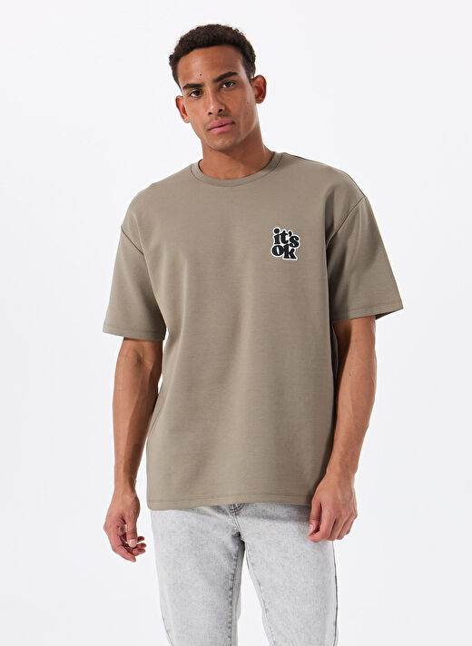 Gmg Fırenze Haki Erkek Oversize T-Shirt GU25MSS03016 2