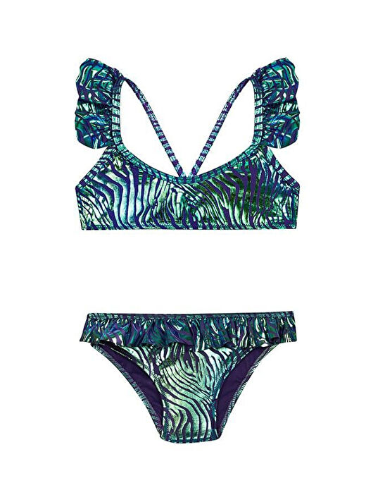 Slipstop Mor Kız Çocuk Desenli Bikini Takım SB2514000609 1